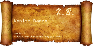 Kanitz Barna névjegykártya