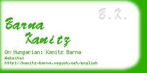 barna kanitz business card